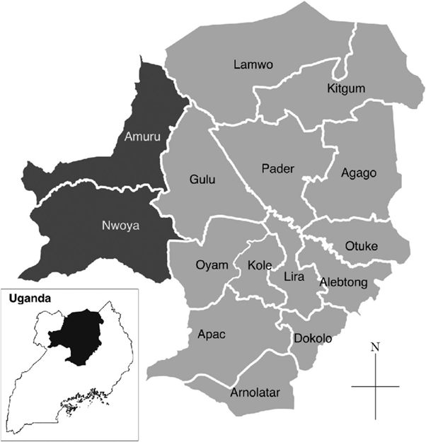 Map of Lango Sub-Region